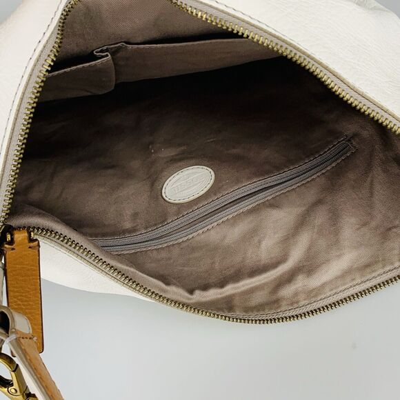 Fossil Vickery Shoulder Bag Crossbody Hobo Purse Leather Cream Colorblock ZB6459 - Picture 9 of 12